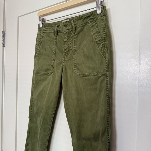 J Crew Pants Womens Sz 27 Military Green Skinny Utility Cotton Lyocell Blend - Picture 2 of 13